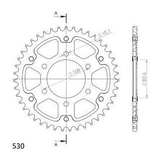 Supersprox Stealth Chain wheel 530 - 43Z (black)