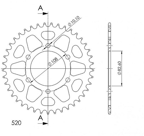 Supersprox Aluminium Chain wheel 520 - 42Z (black)