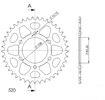 Supersprox Aluminium Chain wheel 520 - 42Z (black)