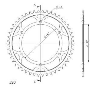 Supersprox Steel Chain wheel 520 - 48Z (black)