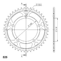 Supersprox Steel Chain wheel 525 - 44Z (black)