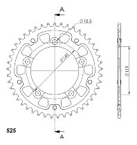 Supersprox Stealth Chain wheel 525 - 44Z (gold)