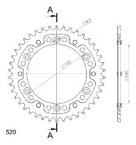 Supersprox Stealth Chain wheel 525 - 42Z (gold)