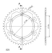 Supersprox acciaio rocchetto per catena 525 - 46Z (nero)