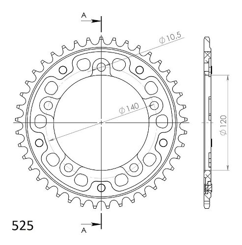 Supersprox Stealth-Kettenrad 525 - 41Z (blau)