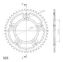 Supersprox Stealth rocchetto per catena 525 - 45Z (argento)