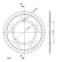 Supersprox acier roue d`entrainement 525 - 46Z (noir)