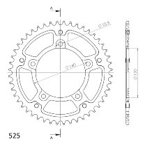 Supersprox Stealth rocchetto per catena 525 - 47Z (nero)