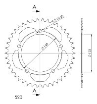 Supersprox aluminio rueda de cadena 520 - 41Z (negro)