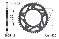 Supersprox acier roue d`entrainement 520 - 42Z (noir)