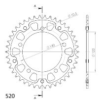 Supersprox Stealth Chain wheel 520 - 42Z (black)