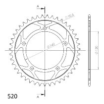 Supersprox alluminio rocchetto per catena 520 - 43Z (azurro)