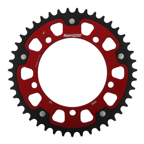 Supersprox Stealth rueda de cadena 520 - 43Z (rojo)