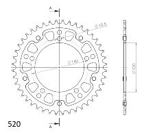 Supersprox Stealth rocchetto per catena 520 - 44Z (nero)