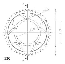 Supersprox aluminio rueda de cadena 520 - 46Z (negro)