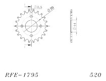 Supersprox acier roue d`entrainement 520 - 22Z (noir)