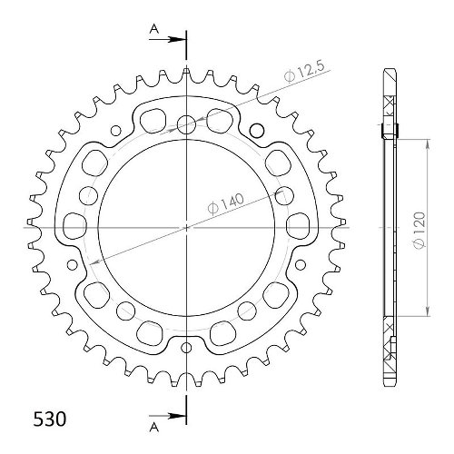 Supersprox Stealth rocchetto per catena 530 - 41Z (nero)