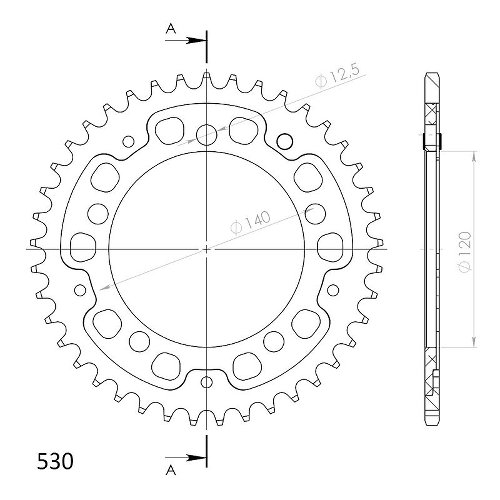 Supersprox Stealth rocchetto per catena 530 - 41Z (argento)