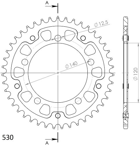 Supersprox Stealth Chain wheel 530 - 42Z (blue)