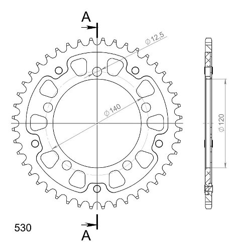 Supersprox Stealth-Kettenrad 530 - 44Z (gold)