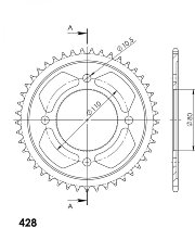 Supersprox acier roue d`entrainement 428 - 39Z (noir)