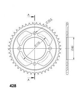 Supersprox acier roue d`entrainement 428 - 45Z (noir)