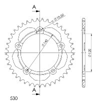 Supersprox alluminio rocchetto per catena 530 - 41Z (nero)