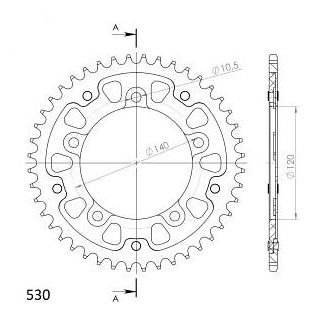 Supersprox Stealth Chain wheel 530 - 43Z (silver)