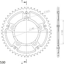 Supersprox Stealth rocchetto per catena 530 - 45Z (nero)