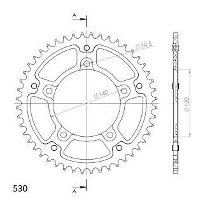 Supersprox Stealth Chain wheel 530 - 45Z (silver)