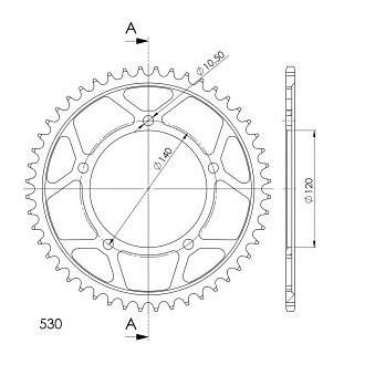 Supersprox Steel Chain wheel 530 - 47Z (black)