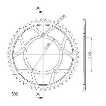 Supersprox acciaio rocchetto per catena 530 - 47Z (nero)