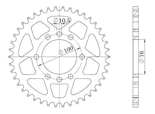 Supersprox acciaio rocchetto per catena 520 - 37Z (nero)