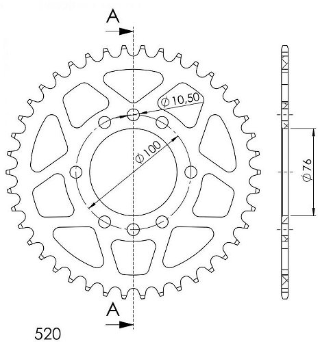 Supersprox aluminium roue d`entrainement 520 - 41Z (noir)