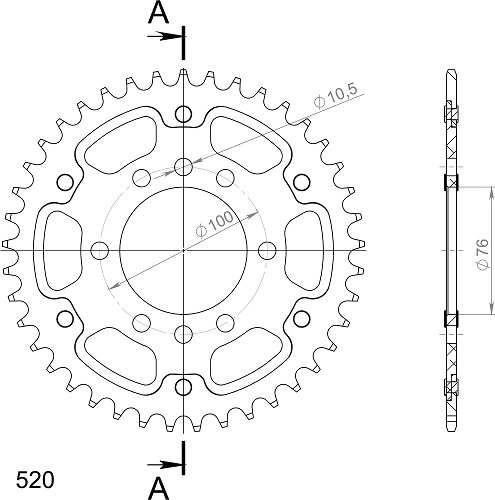 Supersprox Stealth rueda de cadena 520 - 41Z (oro)