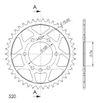 Supersprox acciaio rocchetto per catena 520 - 43Z (nero)