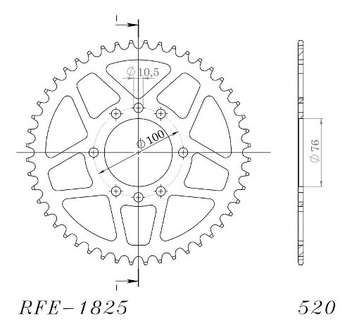 Supersprox acier roue d`entrainement 520 - 47Z (noir)