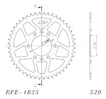 Supersprox acero rueda de cadena 520 - 47Z (negro)