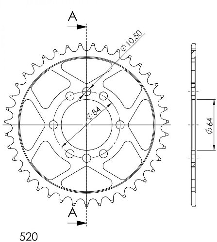 Supersprox acier roue d`entrainement 520 - 33Z (noir)