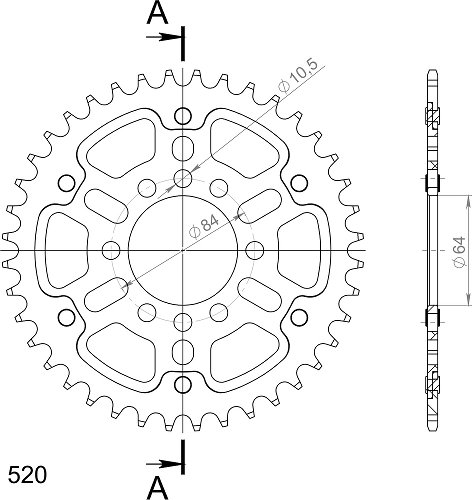 Supersprox Stealth rocchetto per catena 520 - 40Z (nero)