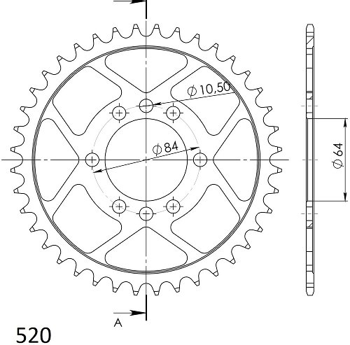 Supersprox acciaio rocchetto per catena 520 - 41Z (nero)