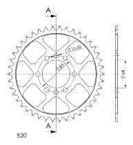 Supersprox acciaio rocchetto per catena 520 - 42Z (nero)