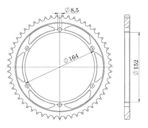 Supersprox acero rueda de cadena 428 - 55Z (negro)