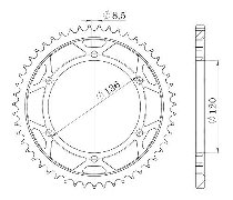 Supersprox acciaio rocchetto per catena 428 - 47Z (nero)