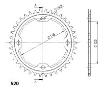 Supersprox acciaio rocchetto per catena 520 - 37Z (nero)