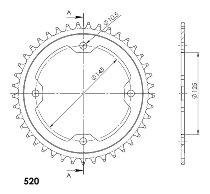 Supersprox acero rueda de cadena 520 - 41Z (negro)