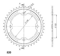 Supersprox acier roue d`entrainement 520 - 42Z (noir)