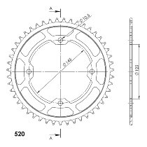 Supersprox Stahl-Kettenrad 520 - 46Z (schwarz)