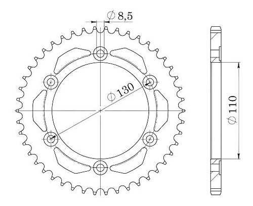 Supersprox Steel Chain wheel 428 - 46Z (black)