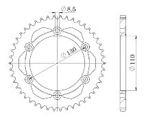 Supersprox acier roue d`entrainement 428 - 46Z (noir)